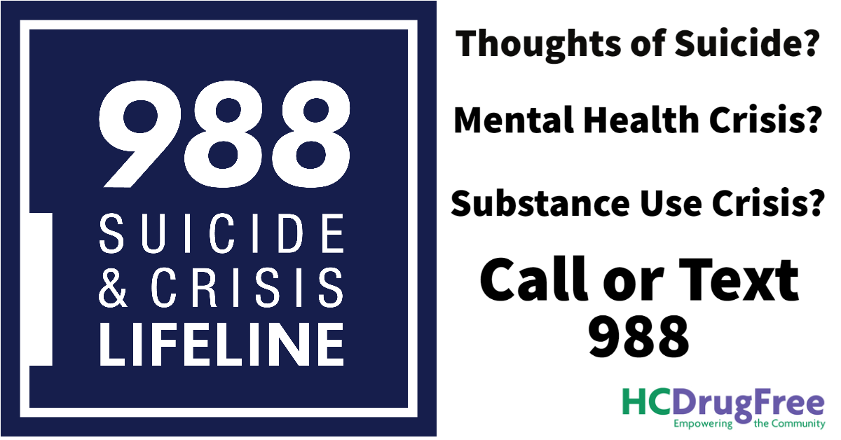 988 Suicide & Crisis Lifeline | HC DrugFree